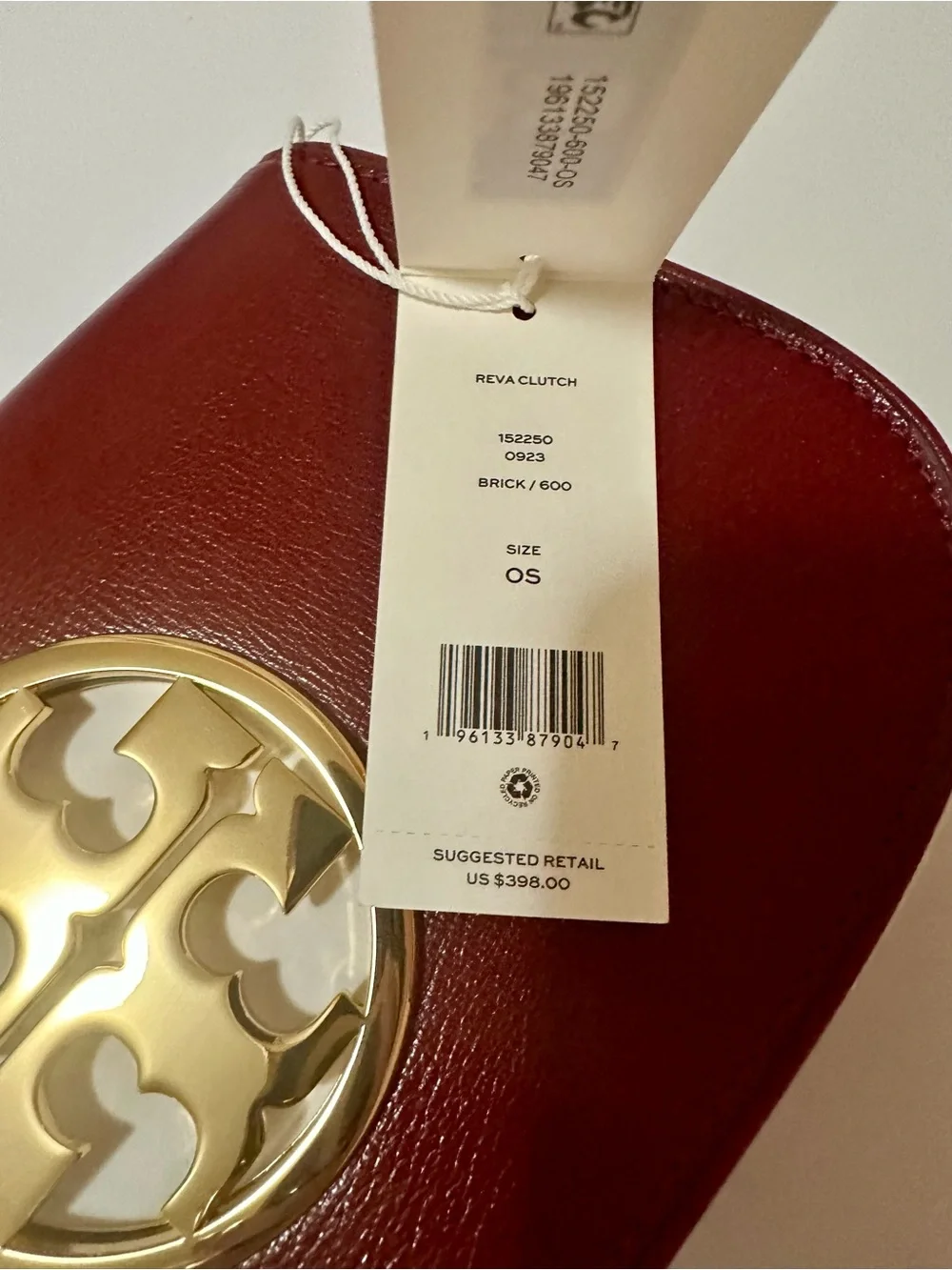 Tory Burch Reva Clutch in Brick Red Color
